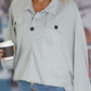 Full Size Half Button Collared Neck Long Sleeve Sweatshirt