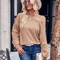 Asymmetrical Dropped Shoulder Long Sleeve Knit Top
