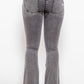 Zip Detail Flare Long Jeans