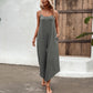Spaghetti Strap Scoop Neck Jumpsuit with Pockets