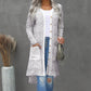 Striped Leopard Patchwork Duster Cardigan with Pockets