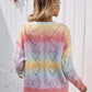 Tie-Dye V-Neck Drop Shoulder Pullover Sweater