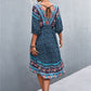 Printed Bohemian V Neck Dress