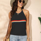 Rainbow Stripe Halter Neck Knit Tank