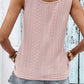 Decorative Button Hem Detail Eyelet Tank