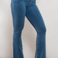 Zip Detail Flare Long Jeans