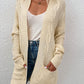 Cable-Knit Open Front Longline Cardigan