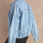 Button Down Dropped Shoulder Denim Jacket