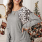 Leopard Snakeskin Print Dropped Shoulder Top