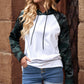 Camouflage Raglan Sleeve Exposed Seam Hoodie