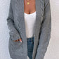 Cable-Knit Open Front Cardigan with Pockets