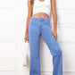 Full Size Raw Hem Wide Leg Jeans