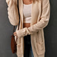 Open Front Hooded Cardigan with Pockets