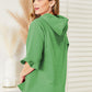 Ninexis Full Size Raglan Sleeve Ruffled Hoodie with Pocket