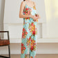 Floral V-Neck Satin Cami and Pants Pajama Set