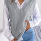 Openwork Ribbed Trim Sweater Vest