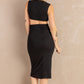 Twist Front Cutout Sleeveless Midi Dress