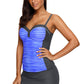 Two-Tone Sweetheart Neck Two-Piece Swimsuit