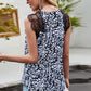 Leopard Spliced Lace Scalloped Tank