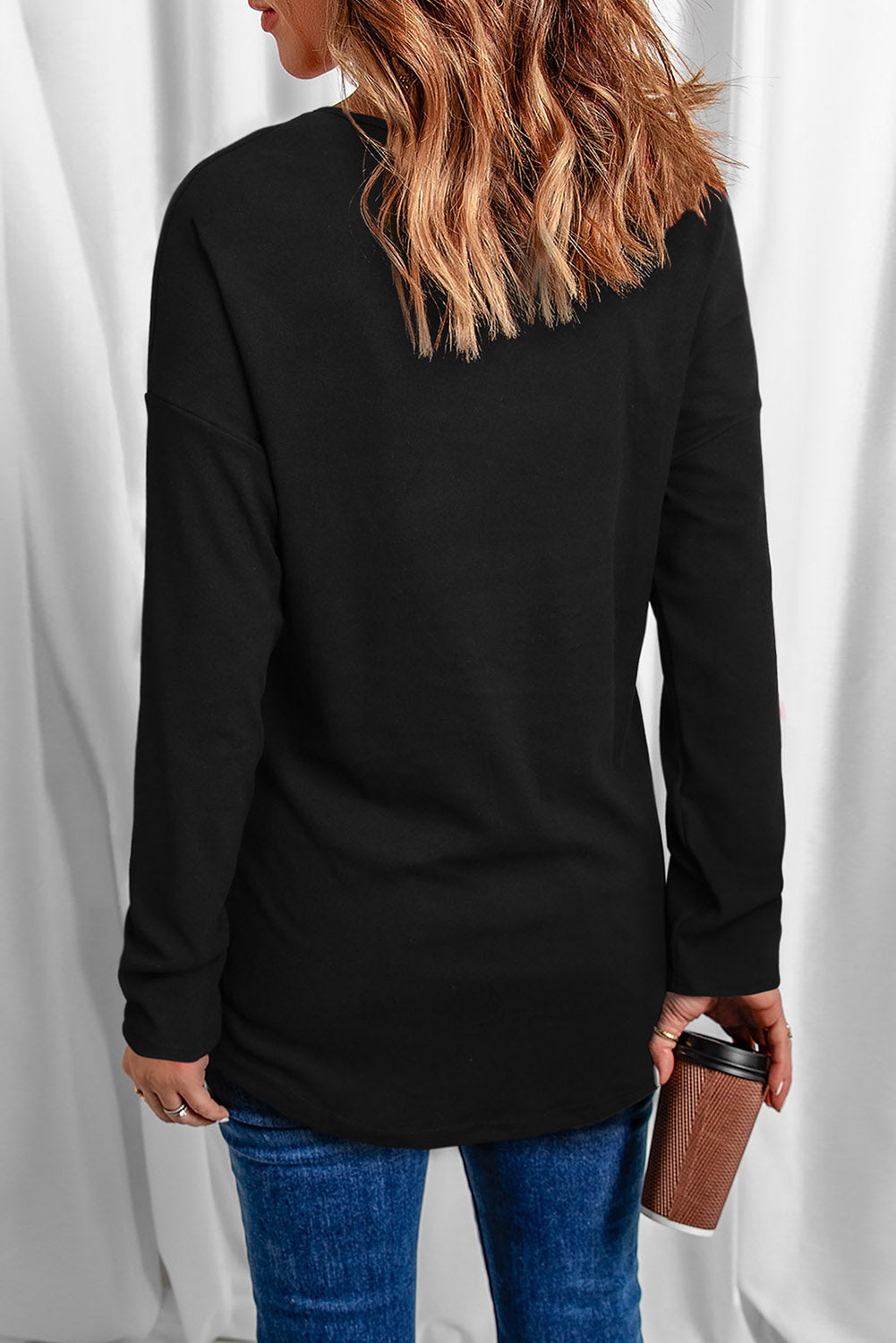LUCKY Graphic Dropped Shoulder Top