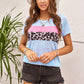 Leopard Color Block Short Sleeve T-Shirt