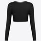 Contrast Trim Ribbed Cropped Top