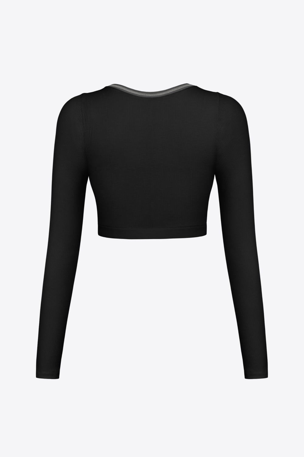 Contrast Trim Ribbed Cropped Top
