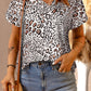 Leopard V-Neck Short Sleeve Tee Shirt