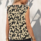 Leopard Print Round Neck Capped Sleeve Blouse