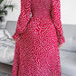 Printed Smocked Flounce Sleeve Maxi Dress