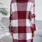 Plaid Funnel Neck Long Sleeve Mini Sweater Dress (Belt Not Included)