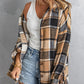 Plaid Dropped Shoulder Pocketed Shirt Jacket