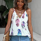 Printed V-Neck Adjustable Strap Cami Top