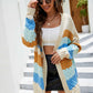 Color Block Drop Shoulder Open Front Cardigan