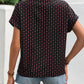 Printed Notched Neck Short Sleeve Top