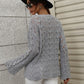 Openwork Dropped Shoulder Knit Top