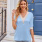 Printed Contrast V-Neck Tee