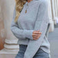 Rib-Knit Drop Shoulder Hooded Sweater