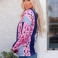 Leopard Color Block Round Neck Top