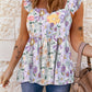 Floral Square Neck Babydoll Top