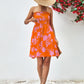 Floral Frill Trim Strapless Smocked Dress
