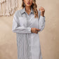 Striped Long Sleeve Shirt Dress