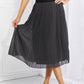 Zenana Full Size Romantic At Heart Pleated Chiffon Midi Skirt