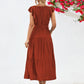 Tie Belt Ruffled Tiered Dress