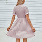 Smocked Short Flounce Sleeve Dress