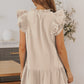 Ruffle Shoulder Tie-Neck Tiered Dress