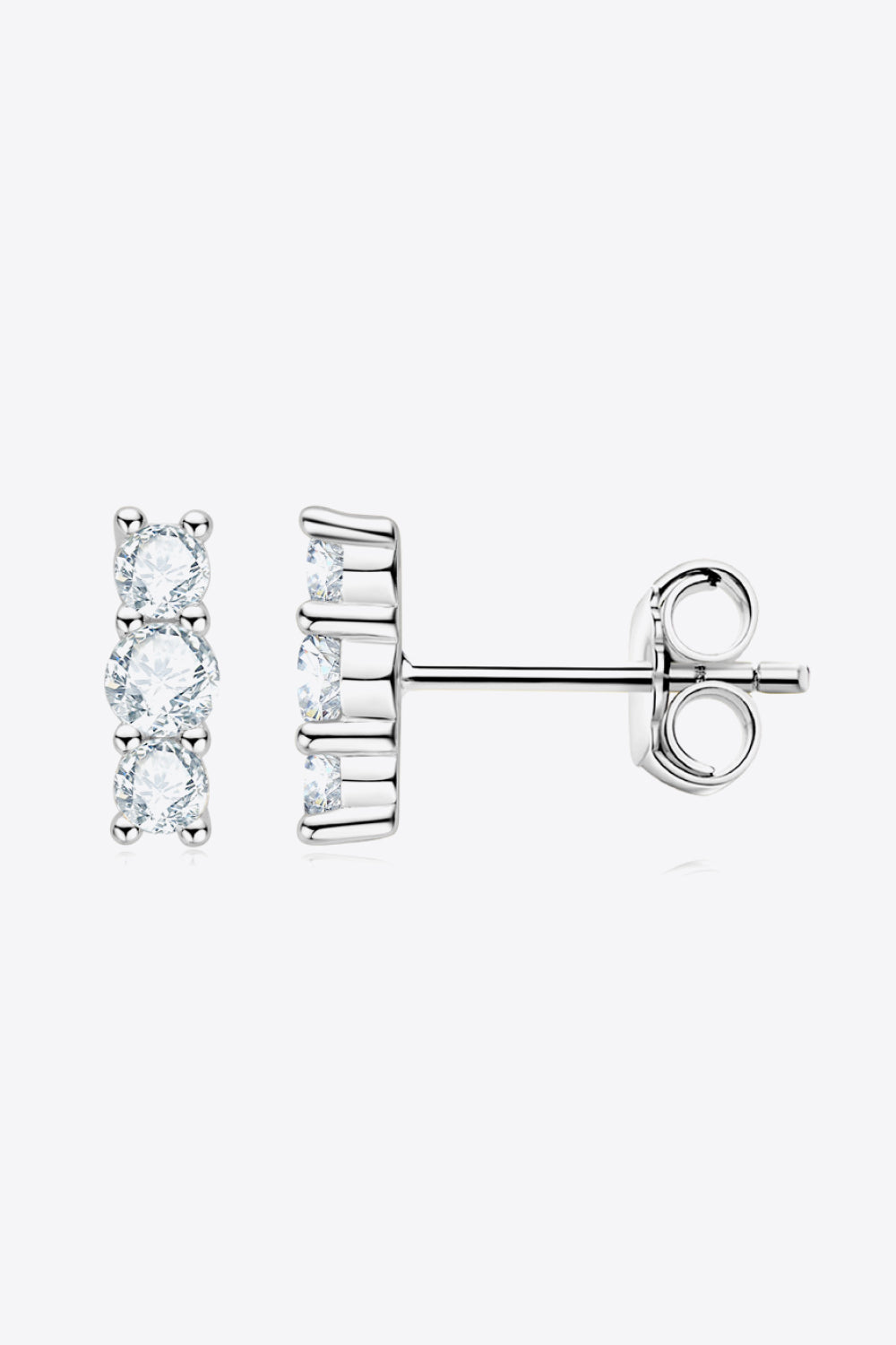 Heartbeat Rhythm 925 Sterling Silver Moissanite Stud Earrings