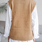Round Neck Openwork Capped Sleeve Sweater Vest