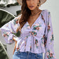 Floral Twisted Peplum Blouse