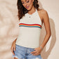 Rainbow Stripe Halter Neck Knit Tank